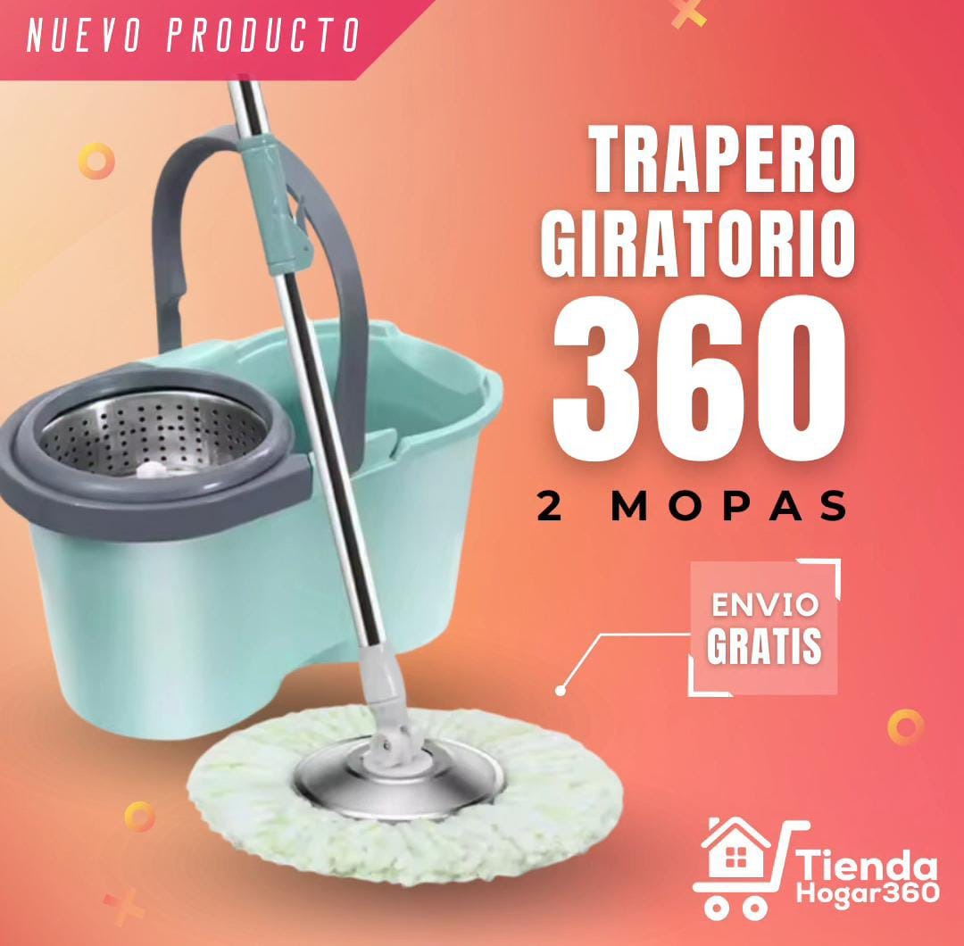 Trapero Giratorio 360  con mopa de repuesto